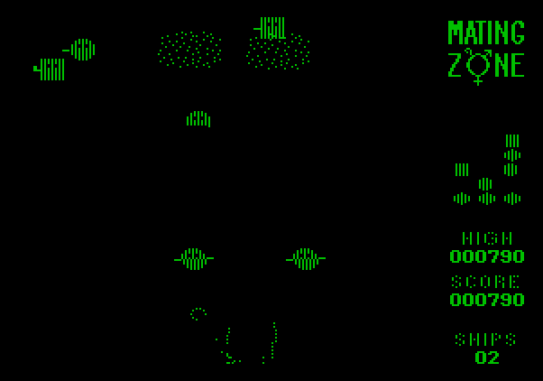 Mating Zone Apple II Screenshot: Crash! I've been hit...
