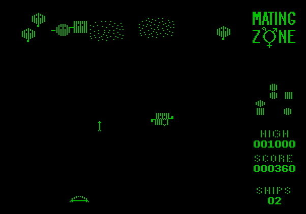 Mating Zone Apple II Screenshot: Round 2 has two mating zones...