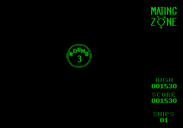 Mating Zone Apple II Screenshot: Round 3 start...