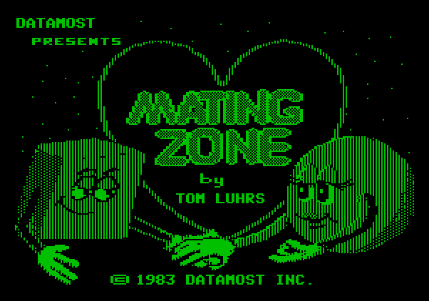Mating Zone Apple II Screenshot: Title screen 1.