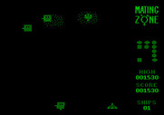 Mating Zone for Apple II - Watch out for aliens that move along the bottom of the screen.