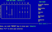 Sink the Fleet for IBM PC/Compatibles - Game start; placing your ships on the board...
