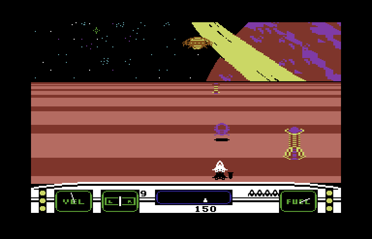 Moonsweeper Commodore 64 Screenshot: Enemies of various types may attack at any moment!