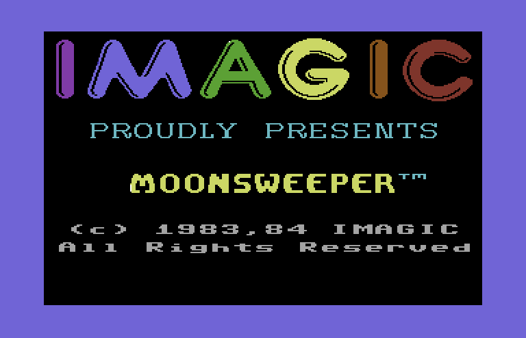 Moonsweeper Commodore 64 Screenshot: Title screen.