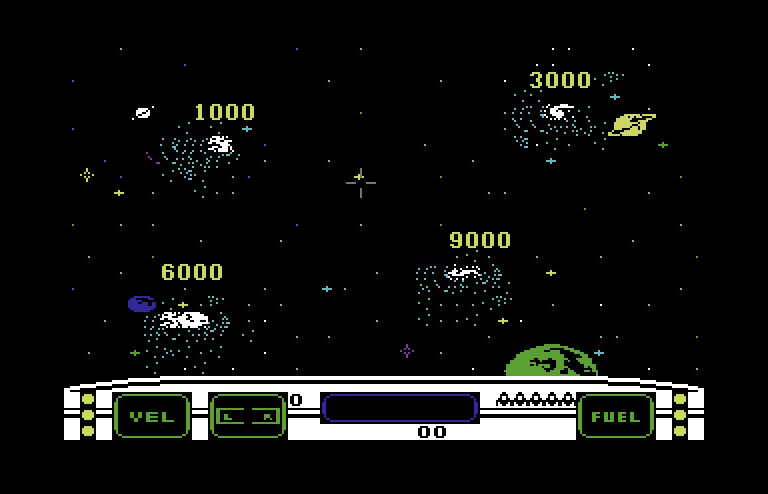 Moonsweeper Commodore 64 Screenshot: Select a star system to begin.