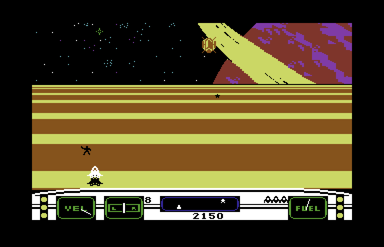 Moonsweeper Commodore 64 Screenshot: The rescue continues...