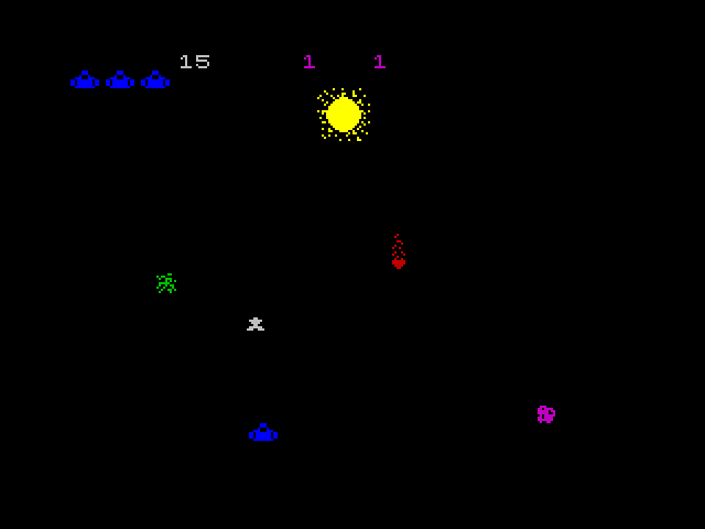 Moonsweeper ZX Spectrum Screenshot: Game start.