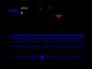 Moonsweeper for ZX Spectrum - A blue planet; try to rescue the stranded miners!