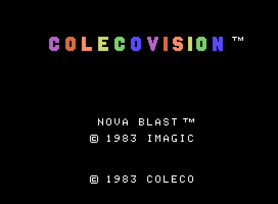 Nova Blast ColecoVision Screenshot: Title screen 1.