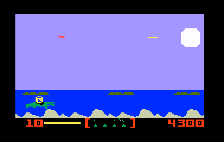 Nova Blast Intellivision Screenshot: Fire! and a hit, enemy destroyed...
