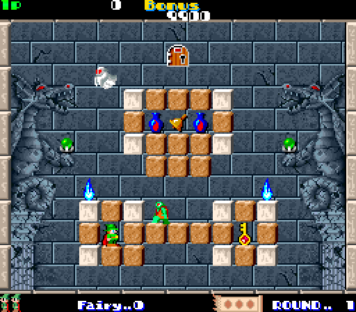 Solomon's Key Arcade Screenshot: Game start.