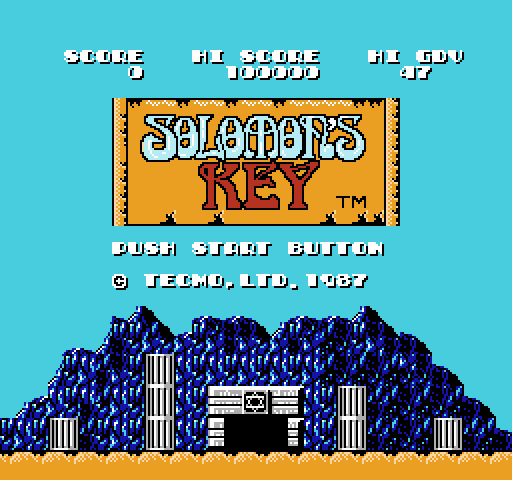 Solomon's Key NES / Famicom Screenshot: Title screen.