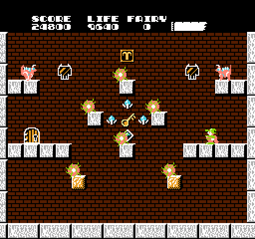 Solomon's Key NES / Famicom Screenshot: That key will be tricky to get...