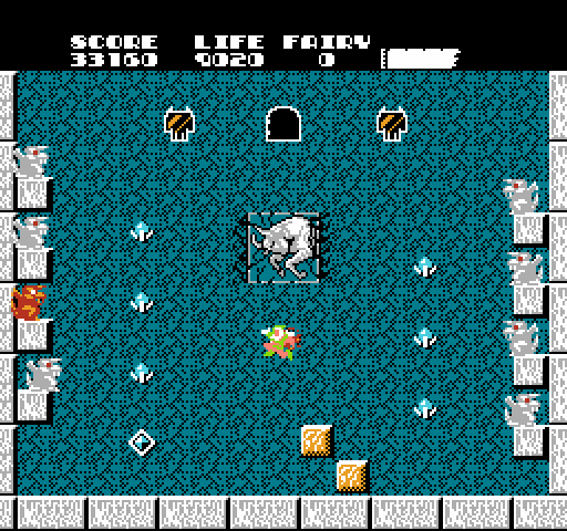 Solomon's Key NES / Famicom Screenshot: I was hit by a fireball!