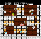 Solomon's Key for NES / Famicom - Don't get hit by the fireballs in this room.
