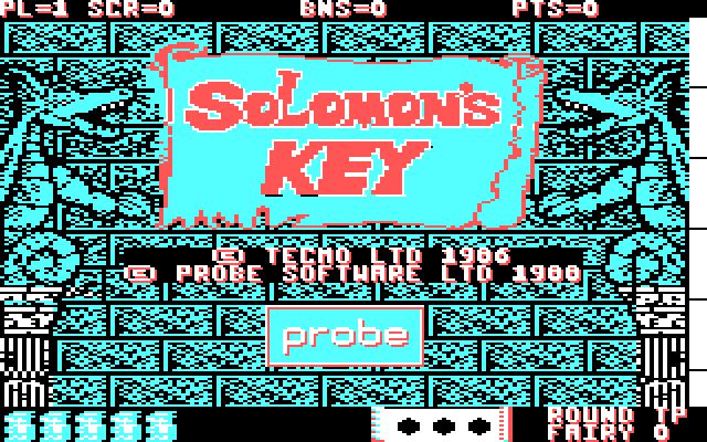 Solomon's Key IBM PC/Compatibles Screenshot: Title screen.