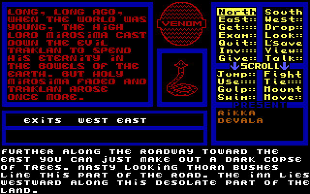 Venom IBM PC/Compatibles Screenshot: Beginning to explore...