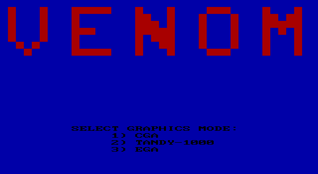 Venom IBM PC/Compatibles Screenshot: Select graphics mode...