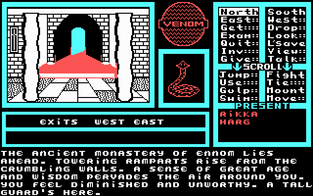 Venom IBM PC/Compatibles Screenshot: The monastery is ahead...