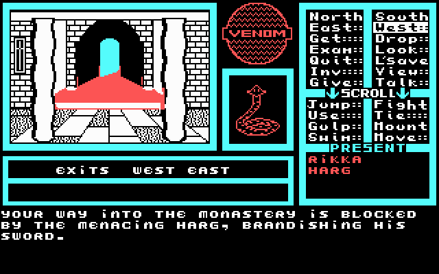 Venom IBM PC/Compatibles Screenshot: The path is blocked, I can't go this way!