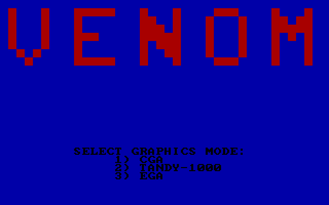 Venom IBM PC/Compatibles Screenshot: Select graphics mode.