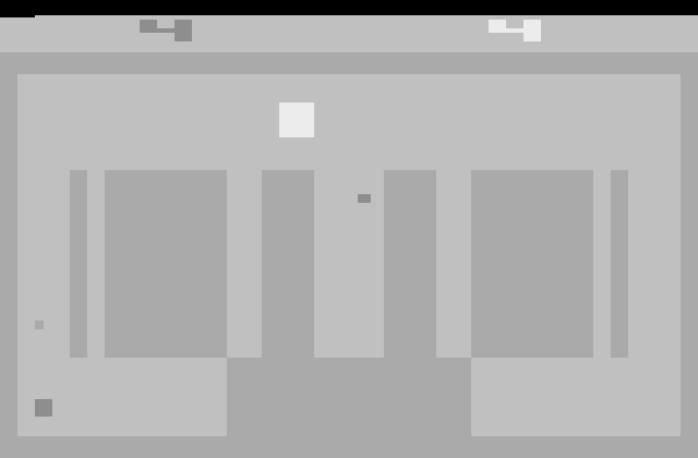 Miniature Golf Atari 2600 Screenshot: That large white block moves back and forth and gets in the way.