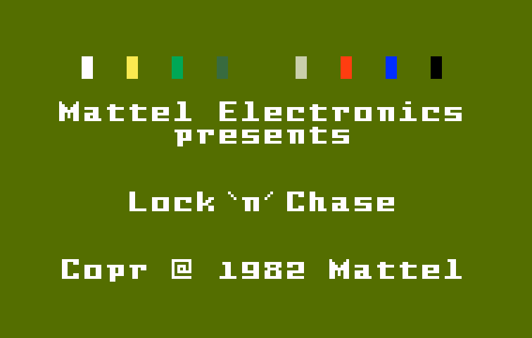 Lock 'n' Chase Intellivision Screenshot: Title screen.