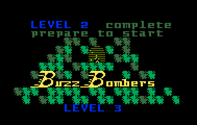 Buzz Bombers Intellivision Screenshot: On to level 3!