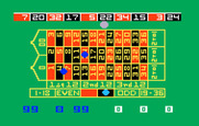 Las Vegas Roulette for Intellivision - The roulette wheel spins (shown at the top of the screen)...