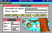 Speller Bee for IBM PC/Compatibles - Here's the scrambled word...can you type the real word?