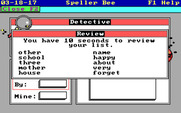 Speller Bee for IBM PC/Compatibles - Here's the list of words that will be used...