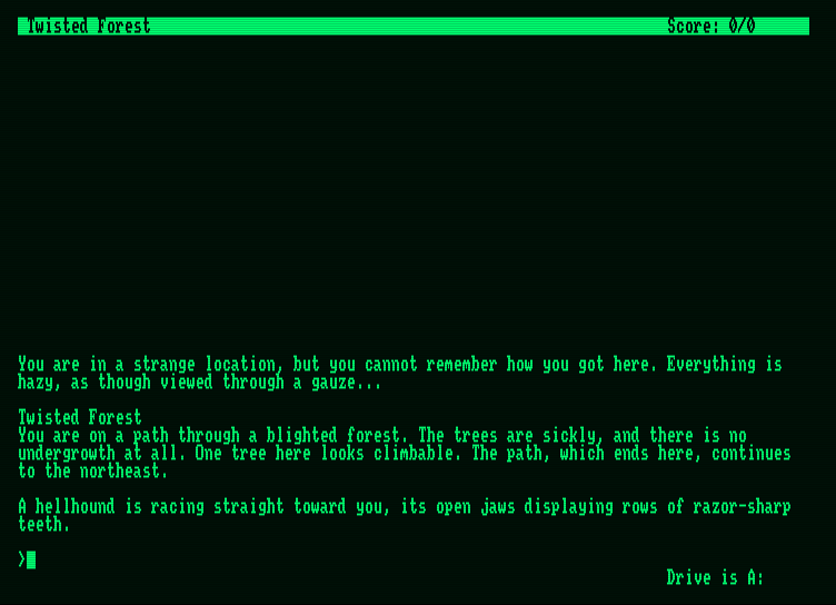 Sorcerer Amstrad PCW Screenshot: Starting screen.