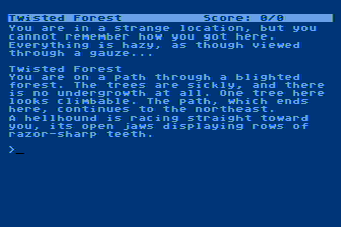 Sorcerer Atari 8-bit Screenshot: Starting screen.