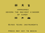 Oldies But Goodies - Games II for TI-99/4A - Hammurabi: title screen.