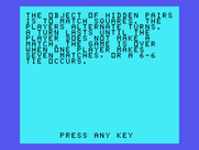 Oldies But Goodies - Games II for TI-99/4A - Hidden Pairs: game instructions.