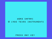 Oldies But Goodies - Games II for TI-99/4A - Word Safari: title screen.
