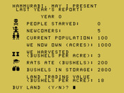 Oldies But Goodies - Games II for TI-99/4A - Hammurabi: Game start.