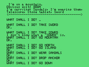 Golden Voyage, The for TI-99/4A - On a mountain, and found a sword...