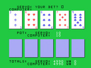 Draw Poker for TI-99/4A - Game start.