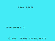 Draw Poker for TI-99/4A - Title screen.