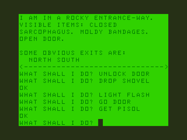 Pyramid of Doom Dragon 32/64 Screenshot: What shall I do next?