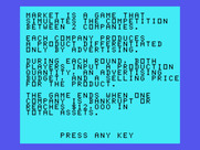 Market Simulation for TI-99/4A - Game introduction.