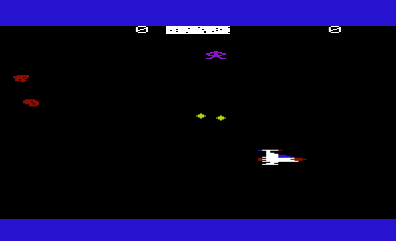 Meteor Run Commodore VIC-20 Screenshot: Game start.