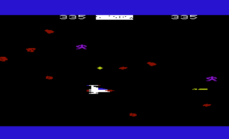 Meteor Run Commodore VIC-20 Screenshot: Don't crash into the red meteors...