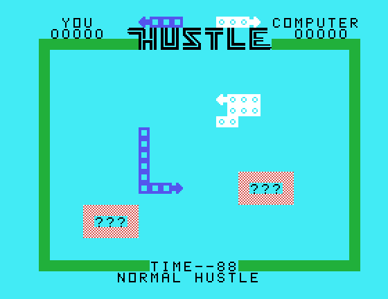 Hustle TI-99/4A Screenshot: Game start.