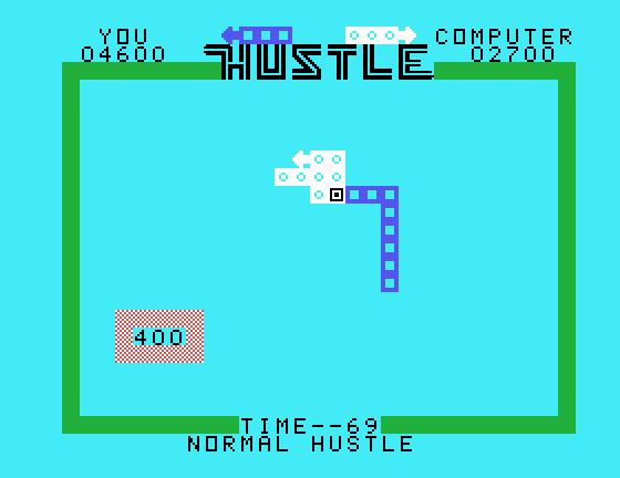 Hustle TI-99/4A Screenshot: A crash!