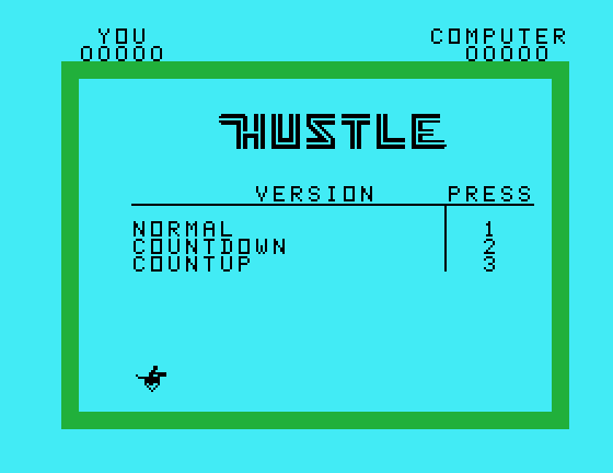Hustle TI-99/4A Screenshot: Select some game options...