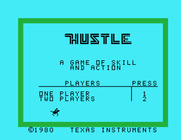 Hustle for TI-99/4A - Title screen.