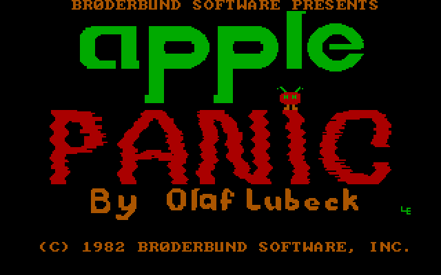 Apple Panic IBM PC/Compatibles Screenshot: Title screen.