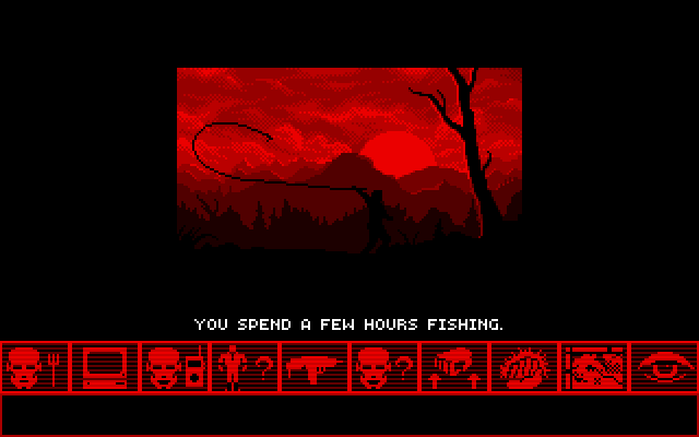 Twilight: 2000 IBM PC/Compatibles Screenshot: Spending some time fishing...